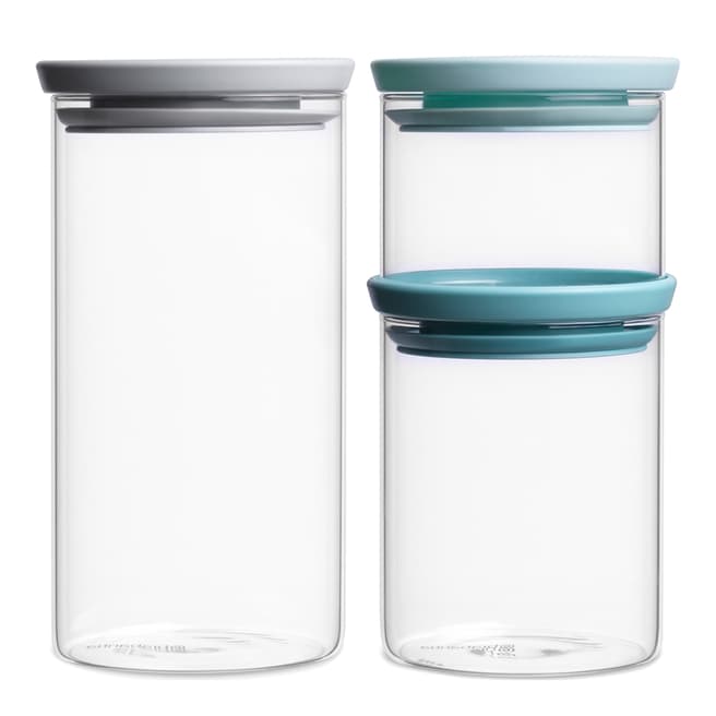 Brabantia Set of 3 Stackable Glass Jars