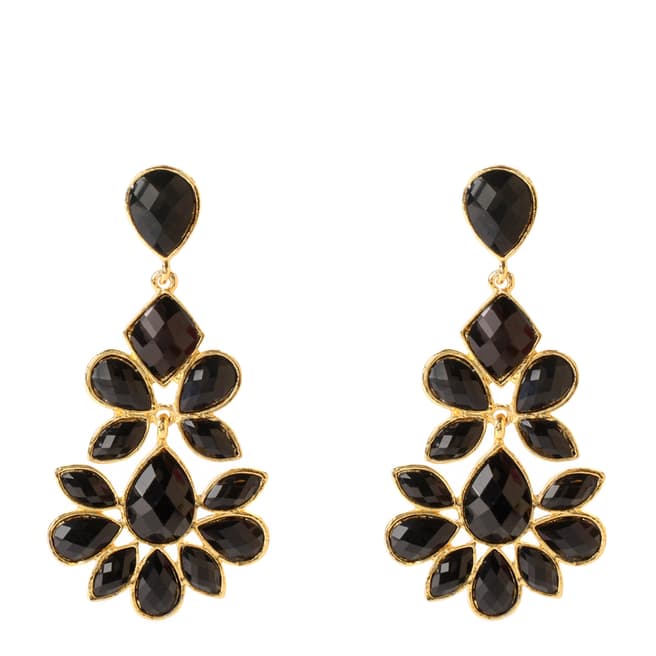 Amrita Singh Black/Gold Nello Drop Earrings