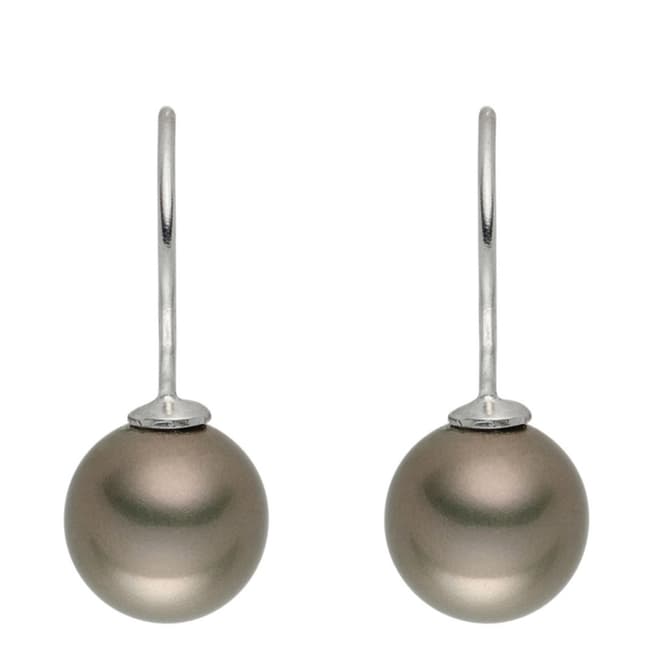 Pearls of London Silver/Light Grey Pearl Drop Earrings