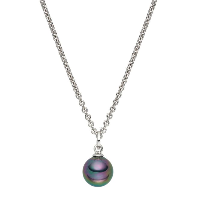 Pearls of London Silver/Dark Grey Organic Pearl Pendant