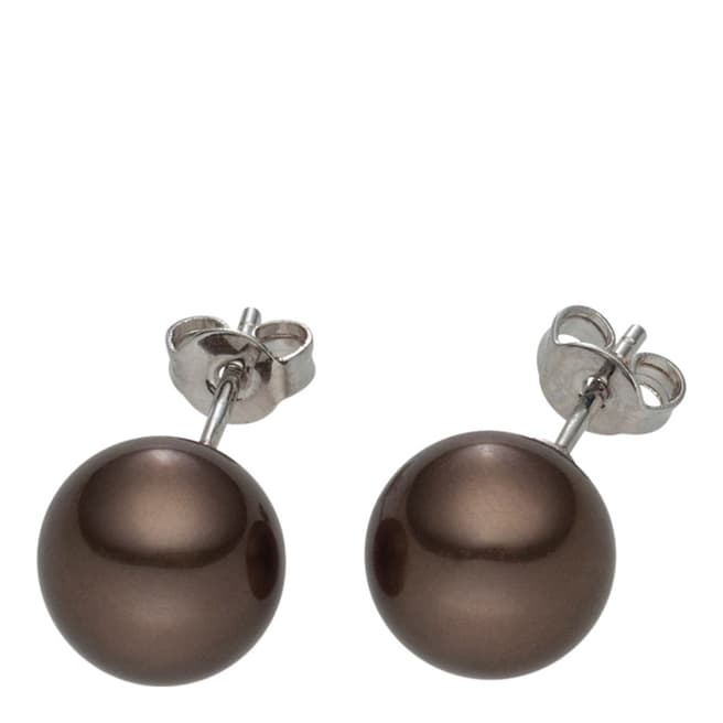 Pearls of London Light Brown Pearl Stud Earrings