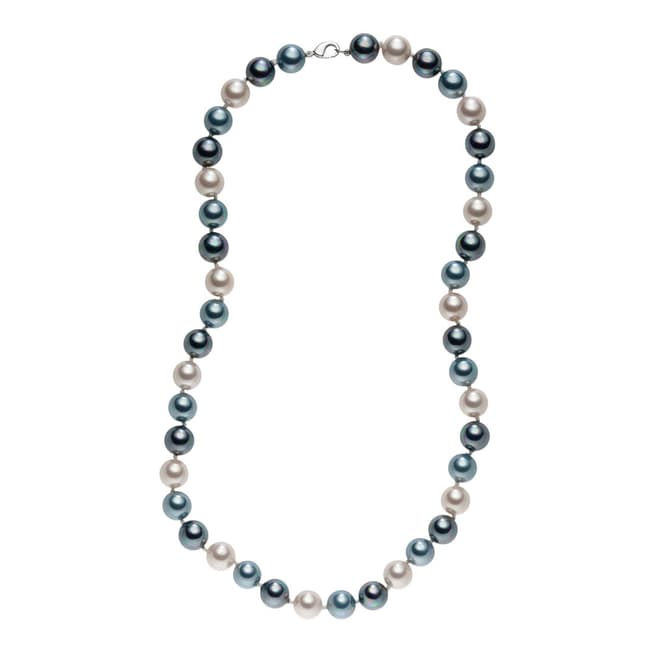 Pearls of London Silver/Dark Grey Pearl Necklace 50cm
