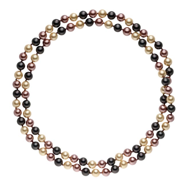 Pearls of London Dark Grey/Dark Brown Pearl Long Necklace