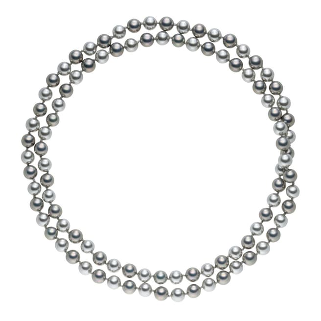 Pearls of London Silver/Grey Pearl Long Necklace