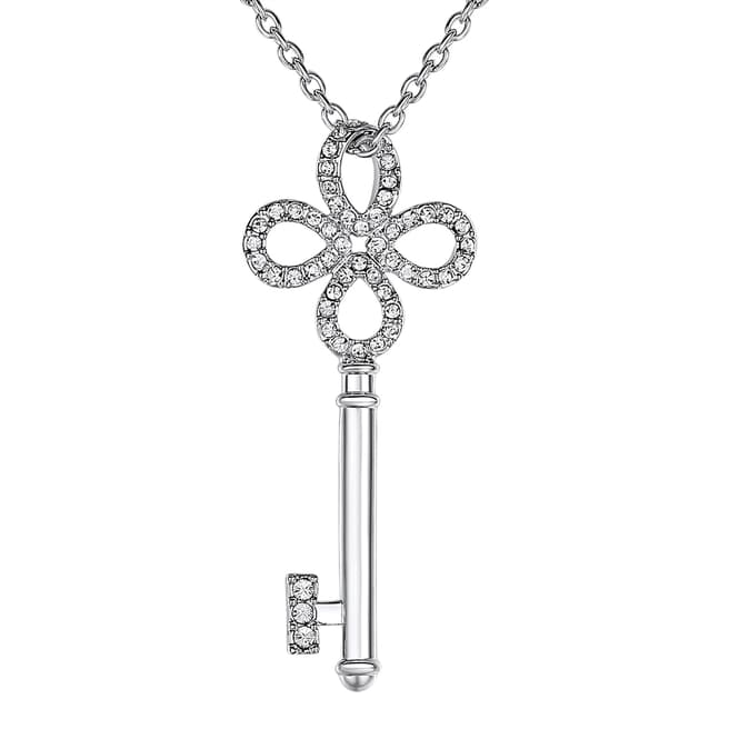 Lilly & Chloe Silver Key Swarovski Crystal Elements Necklace