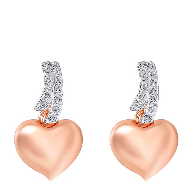 Saint Francis Crystals Silver/Rose Gold Heart Crystal Earrings