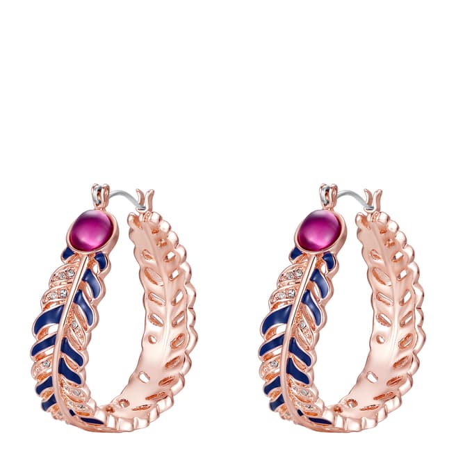 Lilly & Chloe Rose Gold/Pink Swarovski Crystal Hoop Earrings