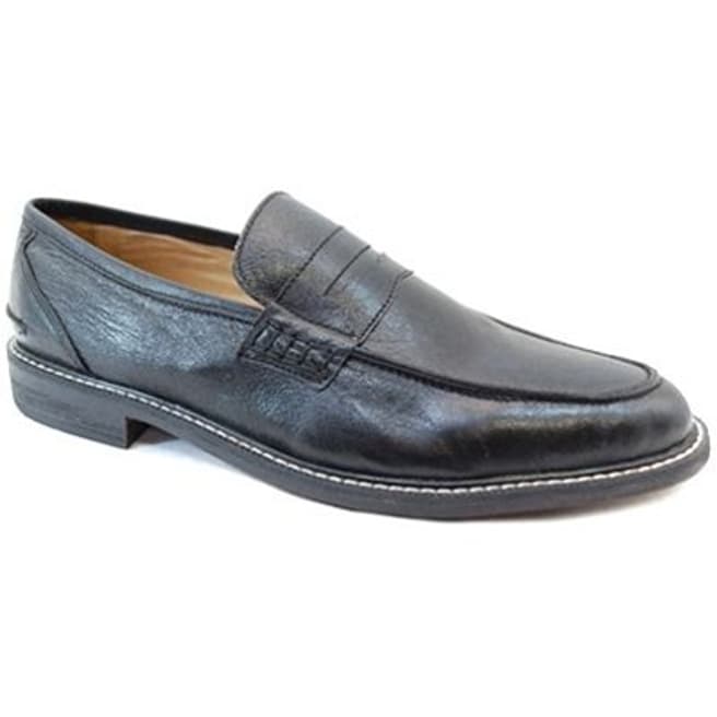Harrykson Black Leather Penny Loafers