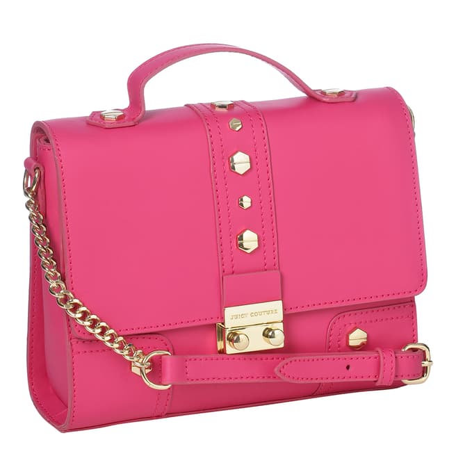 Juicy Deep Pink Leather Flap Over Cross Body Bag