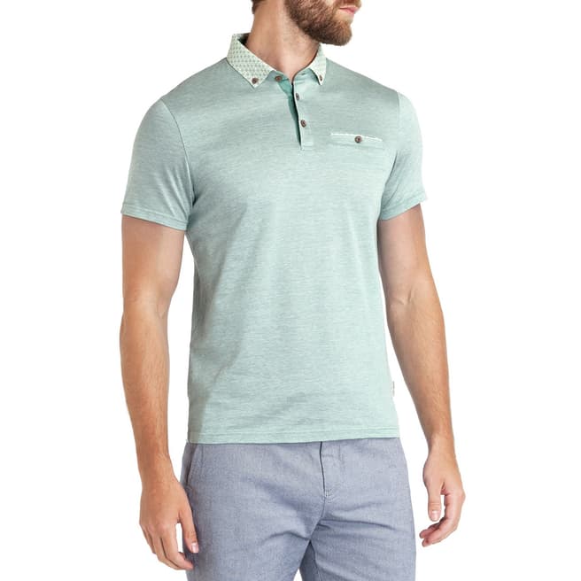 Ted Baker Mint Green Delrey Cotton Polo Shirt