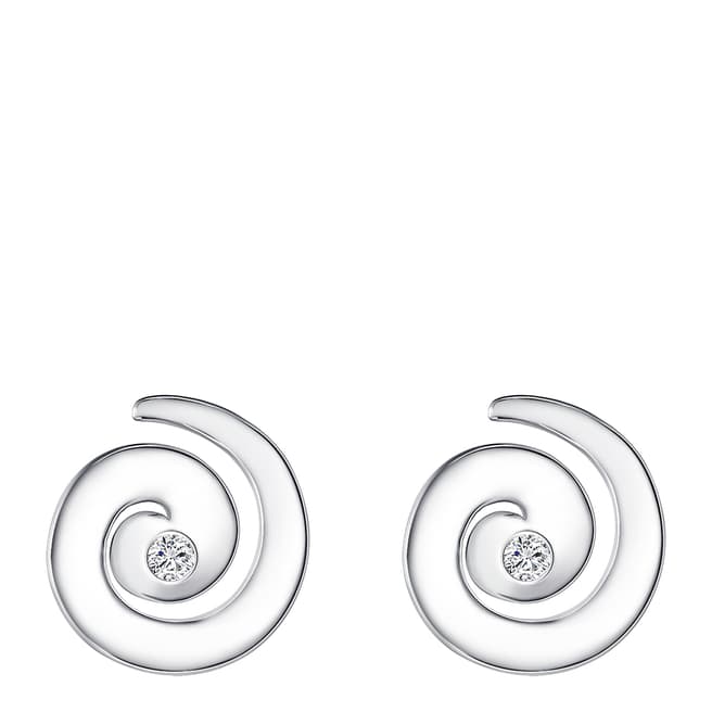Tess Diamonds Silver Diamond Swirl Stud Earrings