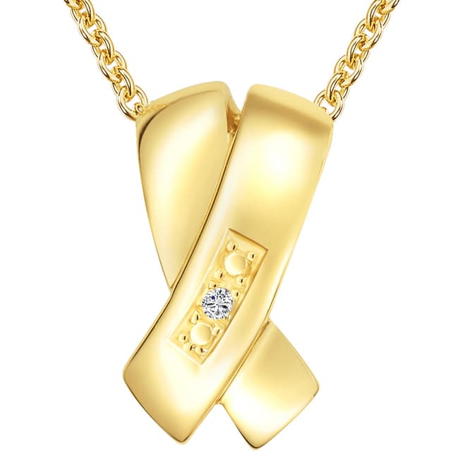Tess Diamonds Gold Cross Over Necklace
