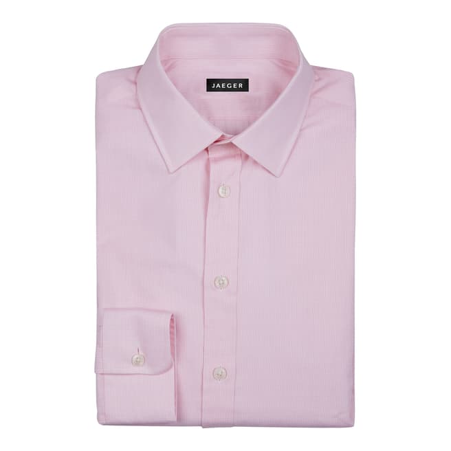 Jaeger Pink Micro Gingham Cotton Shirt