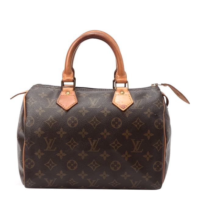 Louis Vuitton Brown Leather Monogram Speedy 25 Handbag