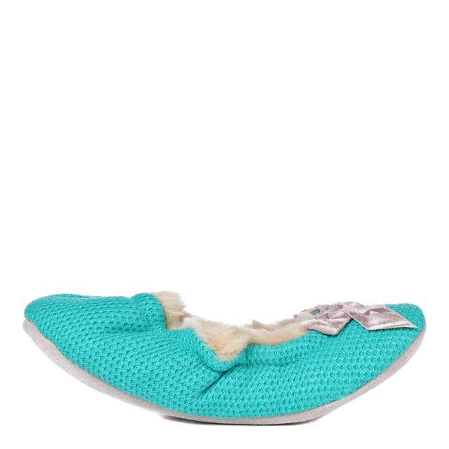 Boden Green Bow Slippers