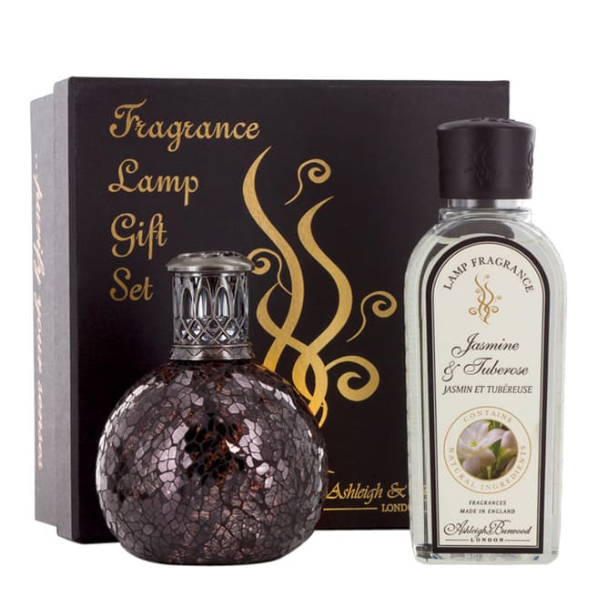 Ashleigh and Burwood Brown/Black Jasmine/Tuberose Fragrance Lamp Gift Set