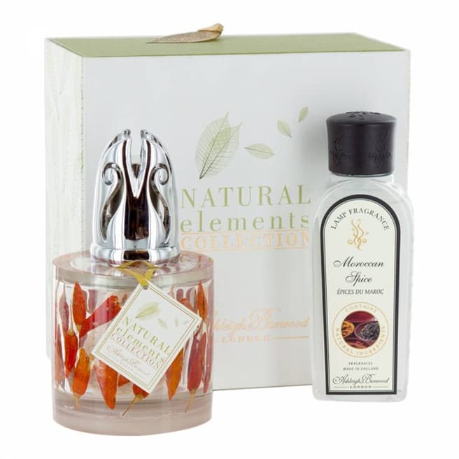Ashleigh and Burwood Orange/Silver Red Hot Chillies Fragrance Lamp Gift Set