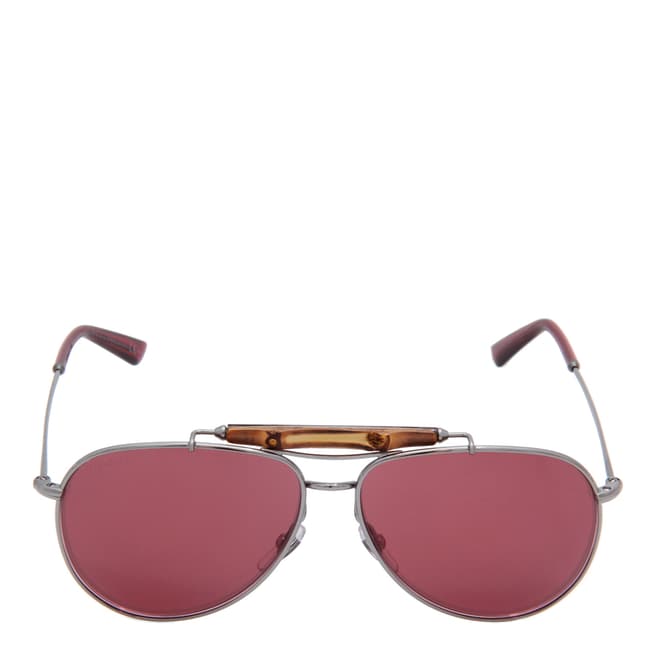 Gucci Unisex Grey/Pink Pilot Sunglasses