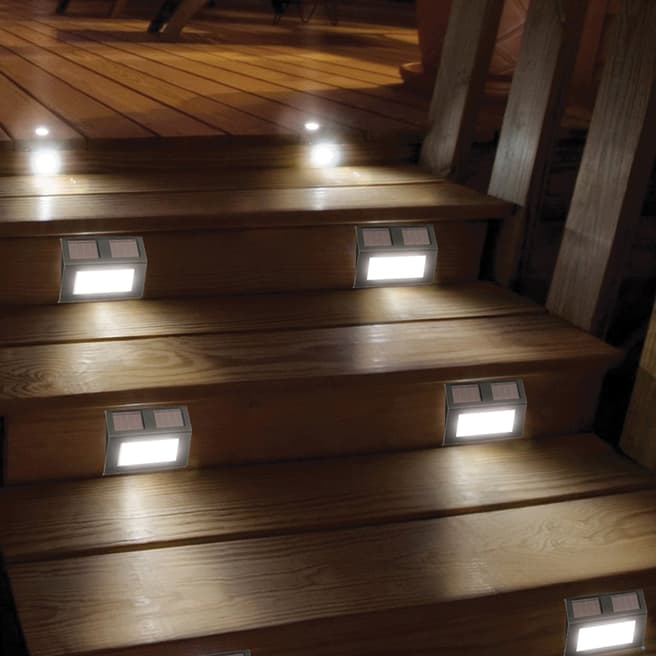The Kent Collection Set of Two White Solar Step Lights