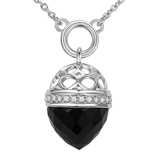 Lilly & Chloe Silver/Black Swarovski Crystal Elements Pendant Necklace