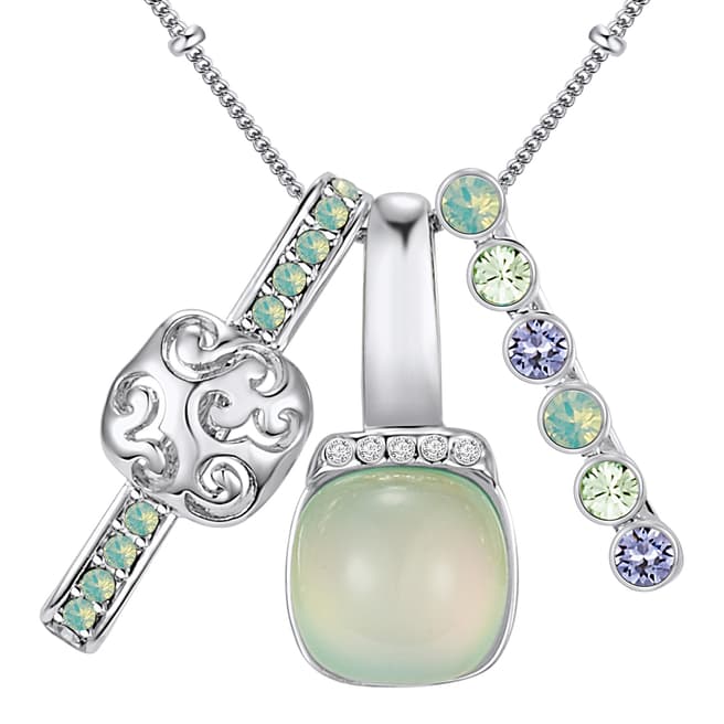 Lilly & Chloe Silver/Pale Green Swarovski Crystal Elements Multi Pendant Necklace