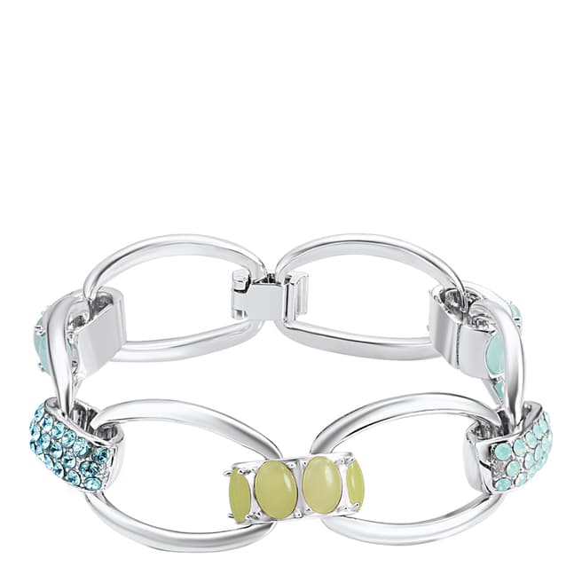 Saint Francis Crystals Silver/Blue/Green Oversized Crystal Bracelet