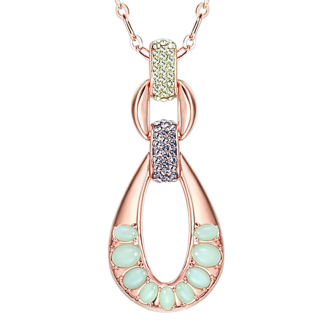 Saint Francis Crystals Rose Gold/Purple/Pale Green Open Cut Crystal Necklace