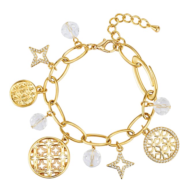 Lilly & Chloe Gold Swarovski Crystal Elements Multi Charm Bracelet