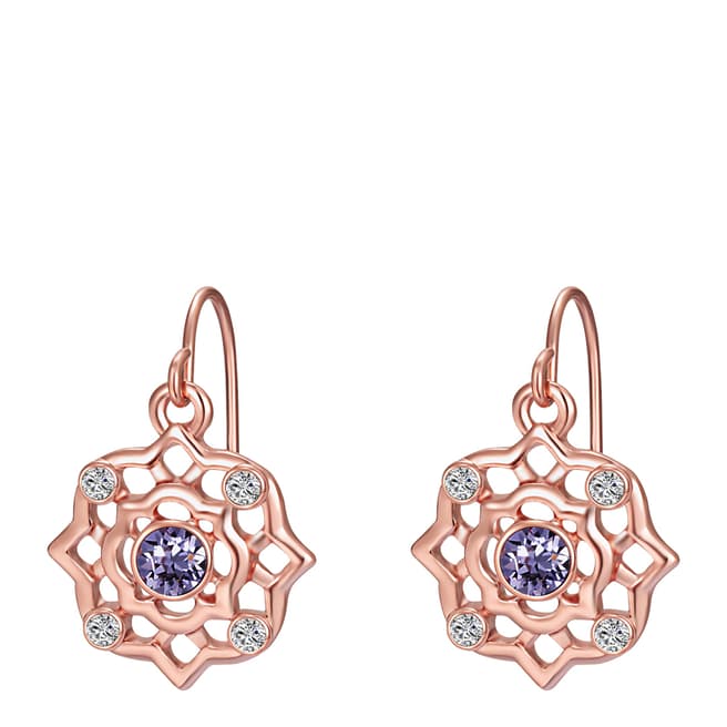 Lilly & Chloe Rose Gold Crystal Flower Earrings