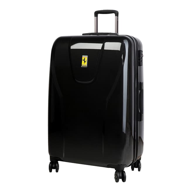 Ferrari Black Four Wheel Large Trolley Suitcase