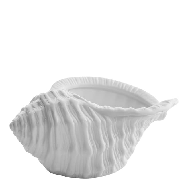 Artesania Esteban Ferrer White Ceramic Sea Shell Candle Holder