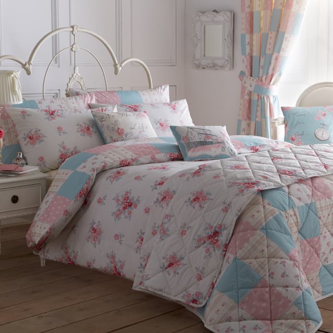 Dreams & Drapes Pink/Blue Cotton Patsy Bedspread