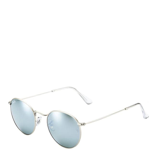 Ray-Ban Unisex Silver/Light Blue Mirrored Round Sunglasses 50mm