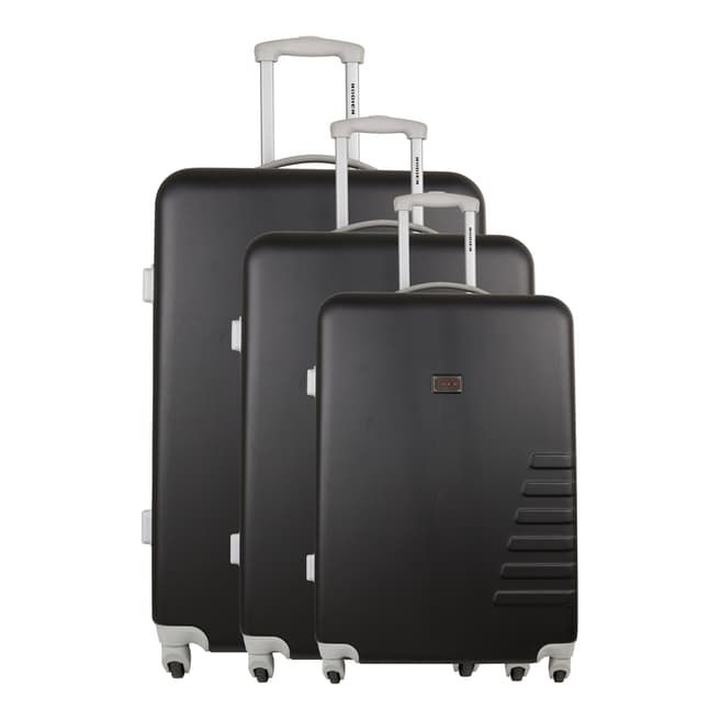 Rodier Set of Three Black Hekla Spinner Suitcases 50/60/70cm