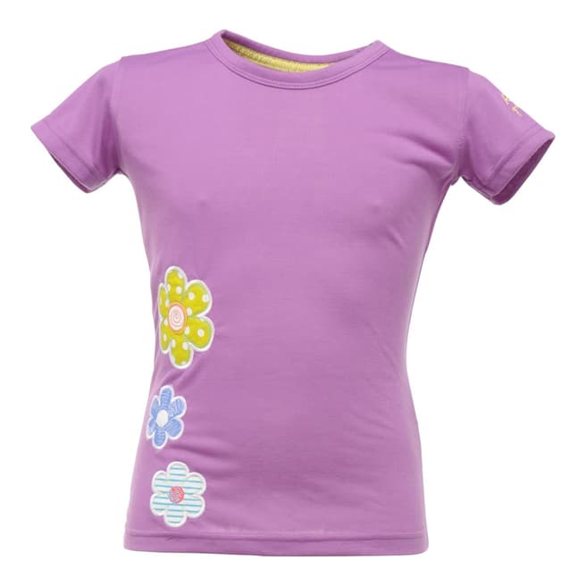Regatta Girl's Purple Honolulu Flowers Cotton T Shirt