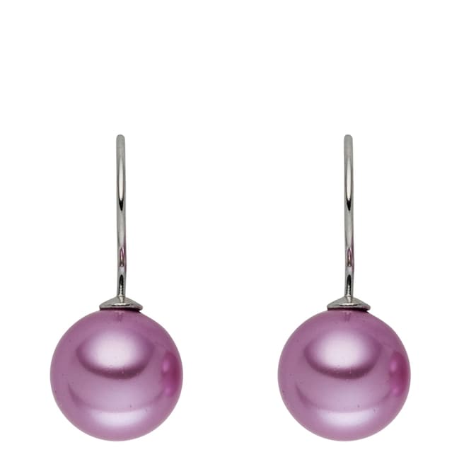 Perldor Silver/Violet Organic Pearl Drop Earrings 12mm