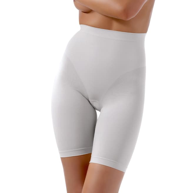 Controlbody White High Waisted Thigh Shaping Shorts
