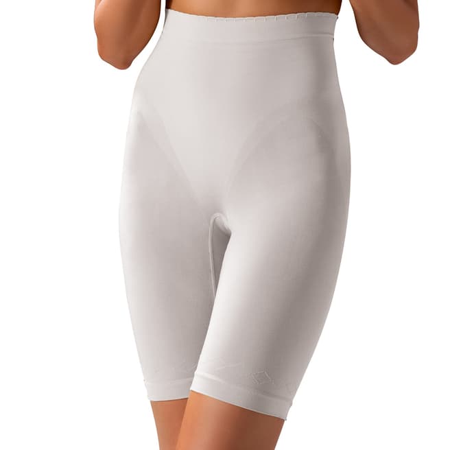 Controlbody White Gold High Waisted Mid Length Shorts