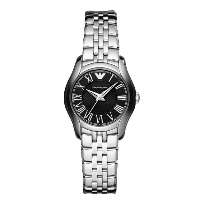 Armani Ladies Silver/Black Stainless Steel New Valente Bracelet Watch