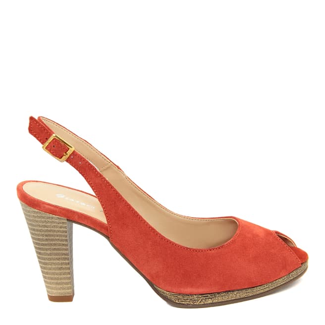 Giorgio Picino Orange Suede Slingback Shoes Heel 9cm