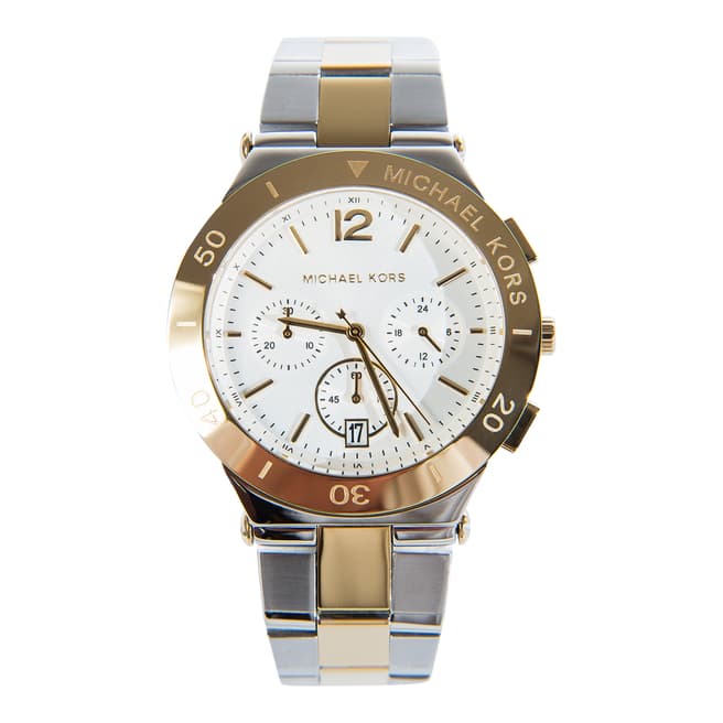 Michael Kors Ladies Silver/Gold Elegant Chronograph Watch