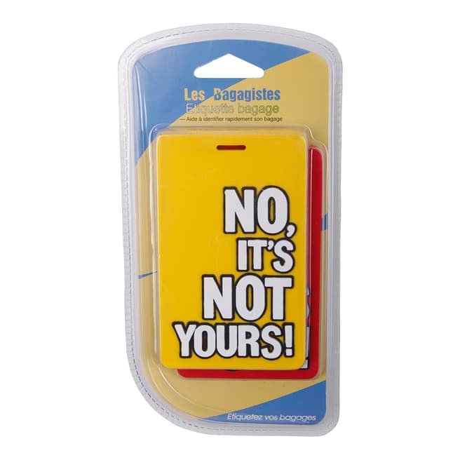Les Bagagistes Set Of Two Yellow/Red Luggage Tags