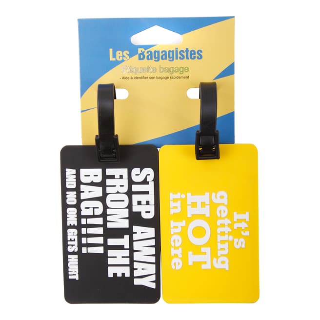 Les Bagagistes Set Of Two Black Luggage Tags