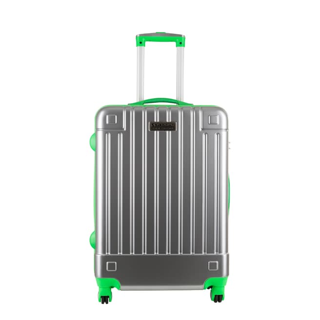 Platinium Silver/Green Jaune Spinner Suitcase 60cm