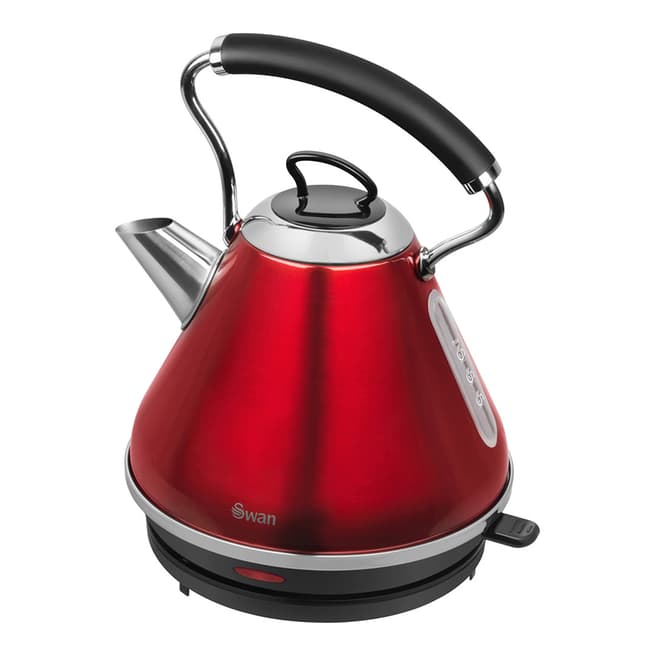 Swan Red Pyramid Kettle, 1.7L