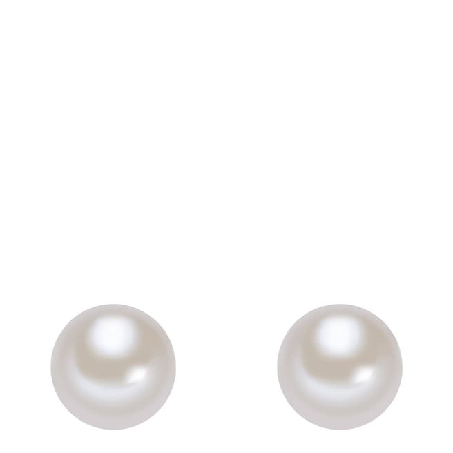 The Pacific Pearl Company White Sterling Silver Fresh Water Cultured Pearl Earrings