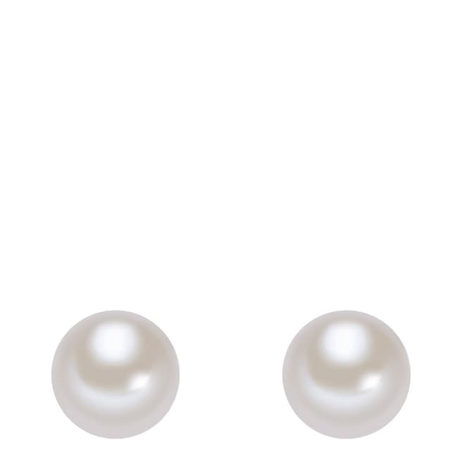 The Pacific Pearl Company White Sterling Silver Fresh Water Cultured Pearl Earrings