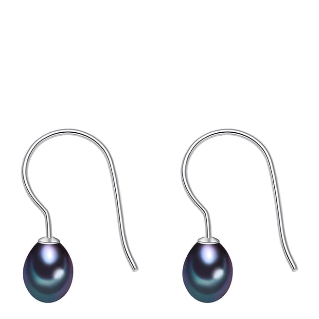 The Pacific Pearl Company Silver/Blue Sterling Silver Fresh Water Cultured Pearl Earrings