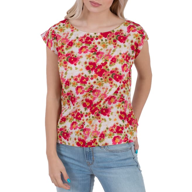 Emily and Fin Red/Multicolour Edna Floral Cotton Top