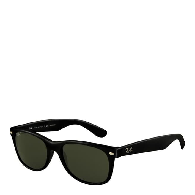 Ray-Ban Unisex Shiny Black New Wayfarer Polarised Sunglasses 55mm